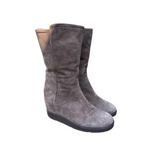 UGG Collection Gisella portabella hidden wedge suede Boot US 12/ EU 42/ UK 9.5